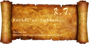 Kertész Taddeus névjegykártya